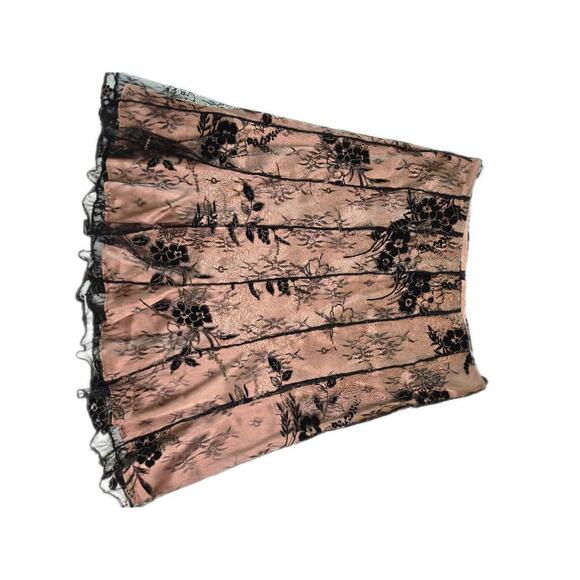 Vintage Patra Womens Skirt S 10 Med Black Lace Velvet Overlay Whimsigoth Witchy - Picture 2 of 10